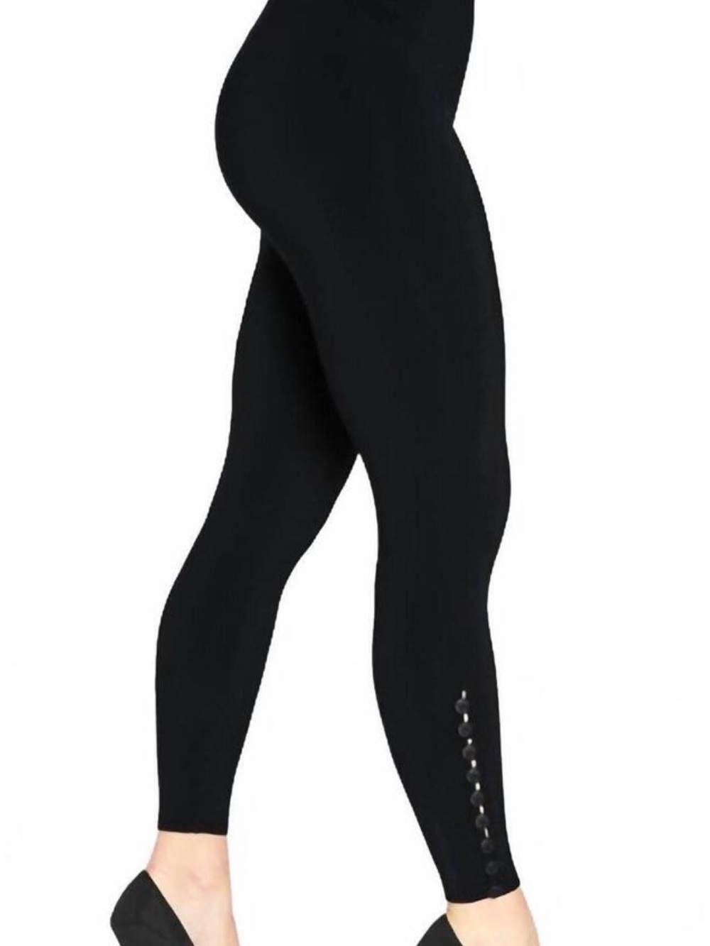 Sympli diva black leggings with decorative buttons size 4